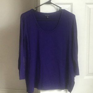 NWOT purple LS top with lace detail